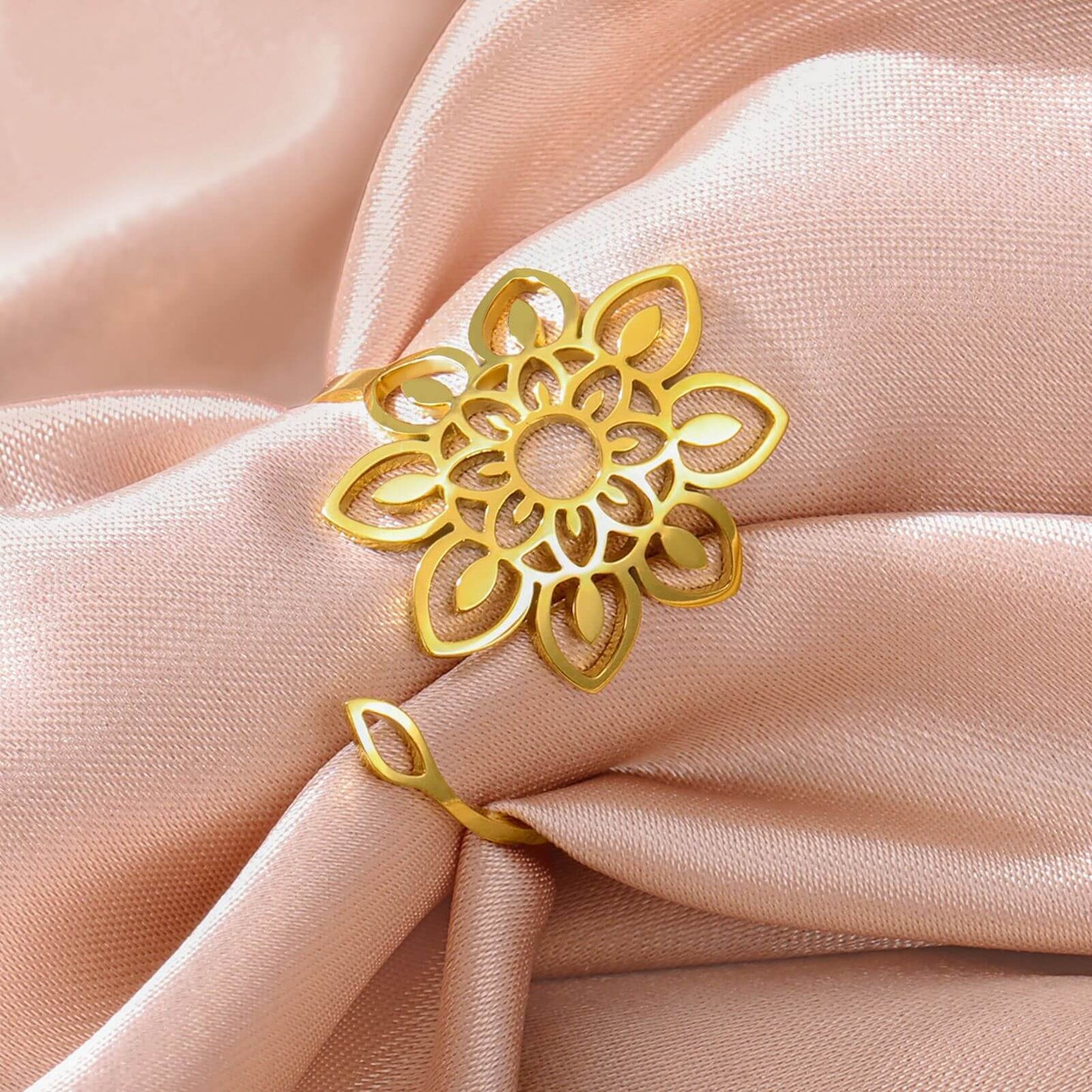 Anillo Mandala con Flor de Loto - Oferta 2x1