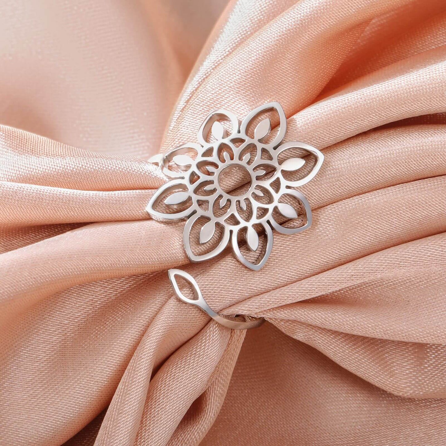 Anillo Mandala con Flor de Loto  - Oferta 2x1