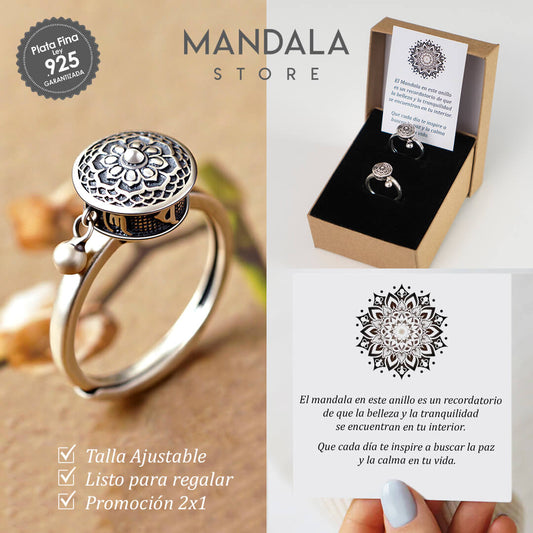 Anillo Mandala Plata de Ley - Oferta 2x1